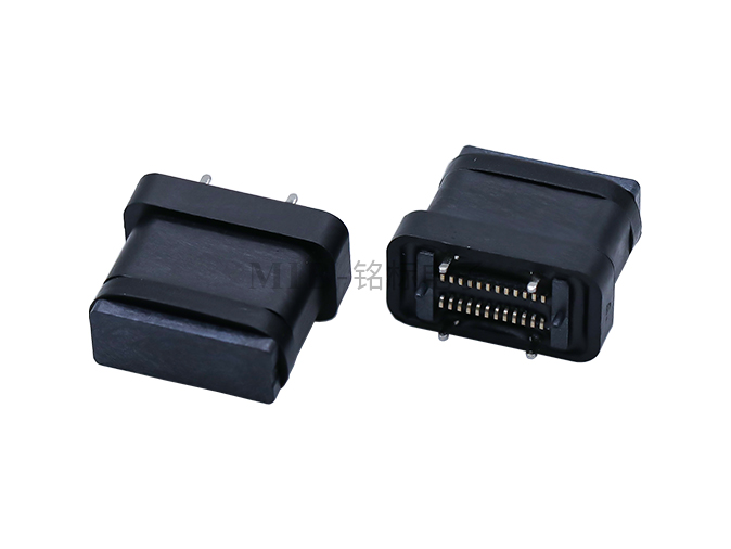 IPX7防水24PIN立式Type-C USB 連接器